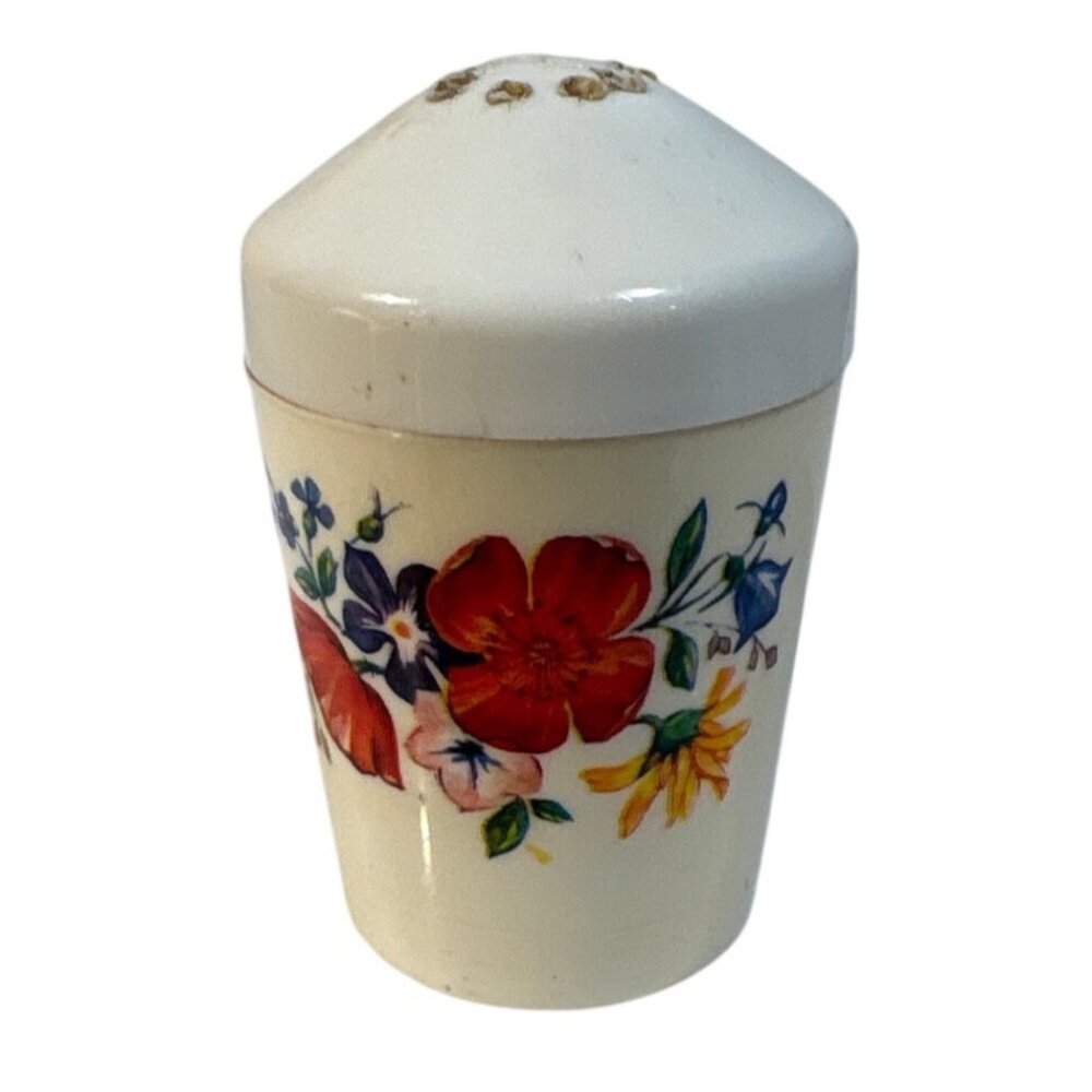Emsa Pepper Shaker W. Germany Floral Plastic 2.5" Tall